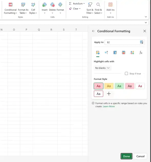 Create rules by using the New Formatting Rule dialog box