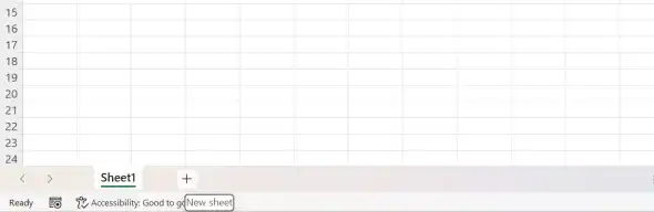 Create new worksheet