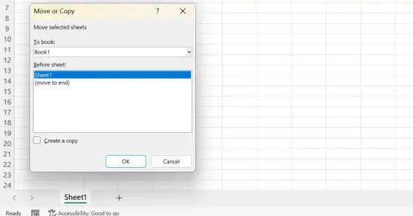 Move a worksheet