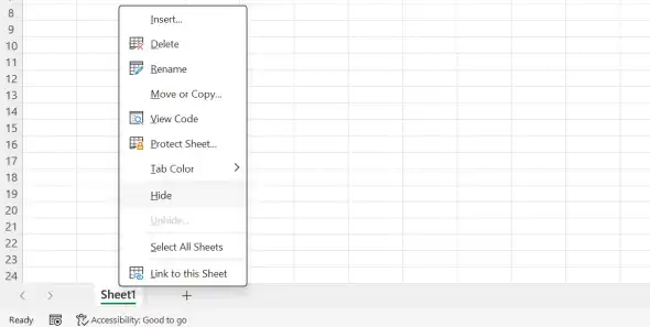Hide a worksheet