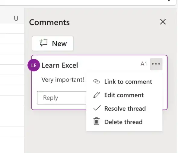 Manage Comments | Excel Insights